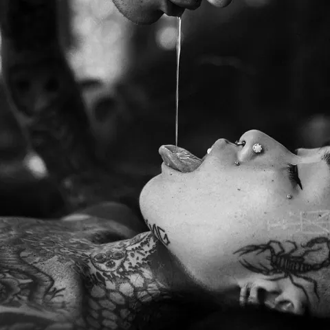 Tattooed Asian Woman Dominates in the Forest – photo 18 of 19