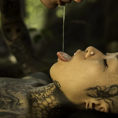 Tattooed Asian Woman Dominates in the Forest – photo 19 of 19