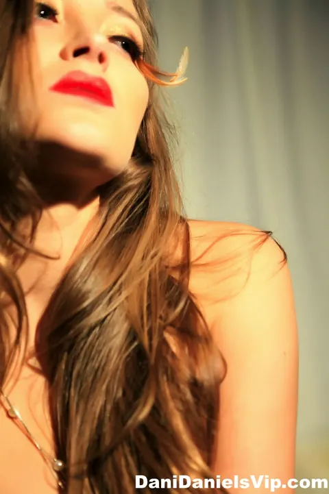 Dani Daniels: Busty Brunette in Lingerie and High Heels Spreads Her Hairy Pussy – photo 14 of 15