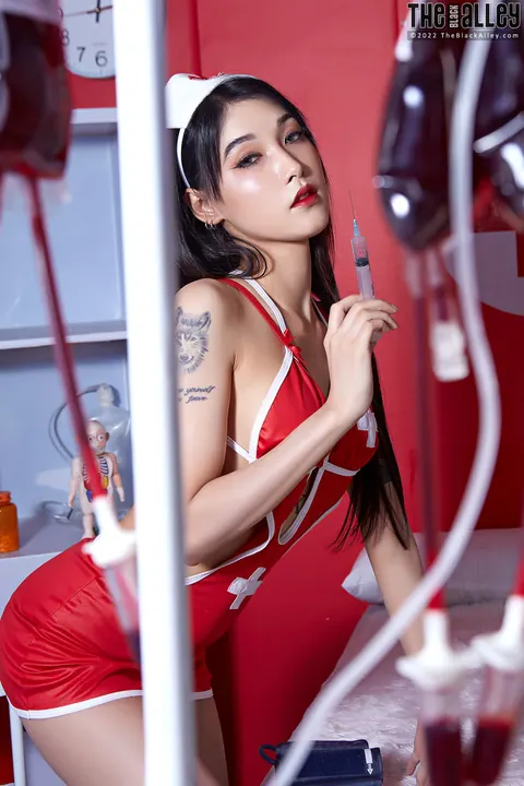 Asian Nurse Keeps Heels On and Spreads in the Bedroom – photo 5 of 16
