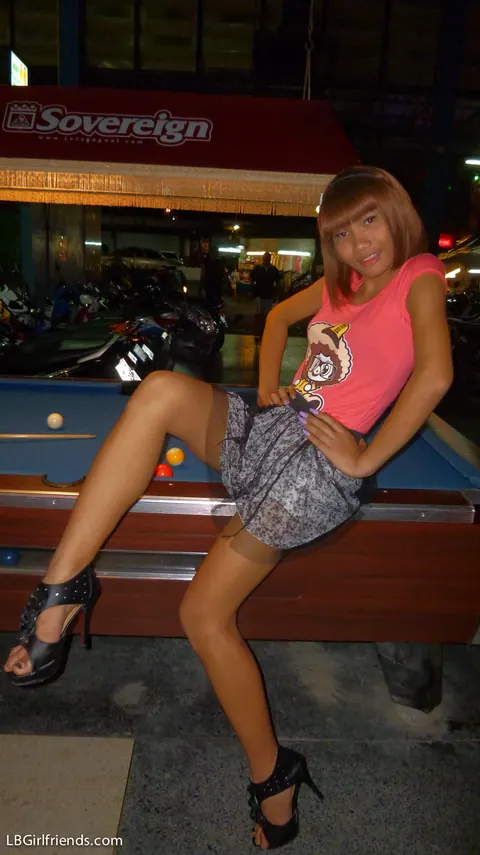 Redhead Asian Trans Woman Flashes Her Dick Outdoors – photo 8 of 17