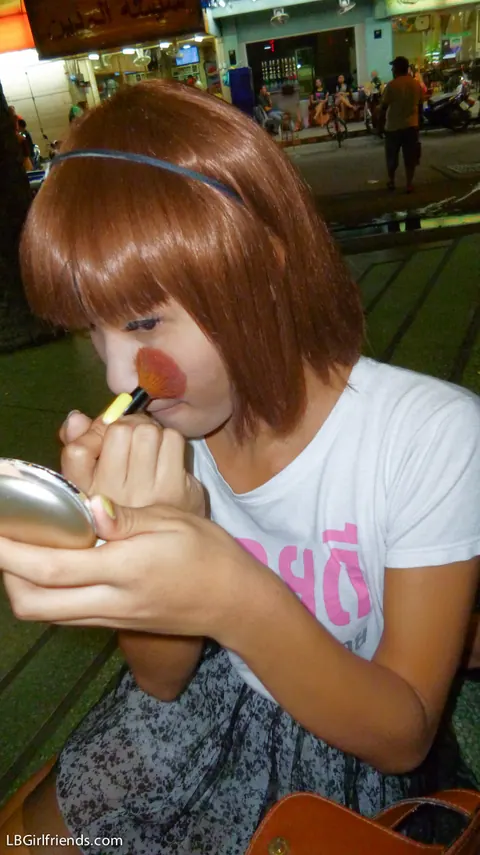 Redhead Asian Trans Woman Flashes Her Dick Outdoors – photo 1 of 17