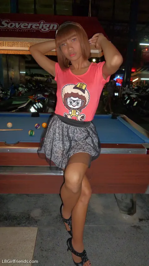 Redhead Asian Trans Woman Flashes Her Dick Outdoors – photo 9 of 17