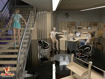 Busty Trans Woman Takes Anal in the Office