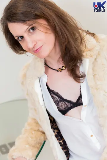 British Trans Woman Poses in Stockings