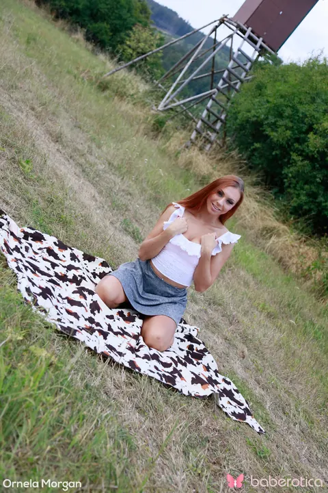 Ornella Morgan: Tall Redhead with Big Natural Tits Bares All and Toys Herself Outdoors – photo 3 of 21