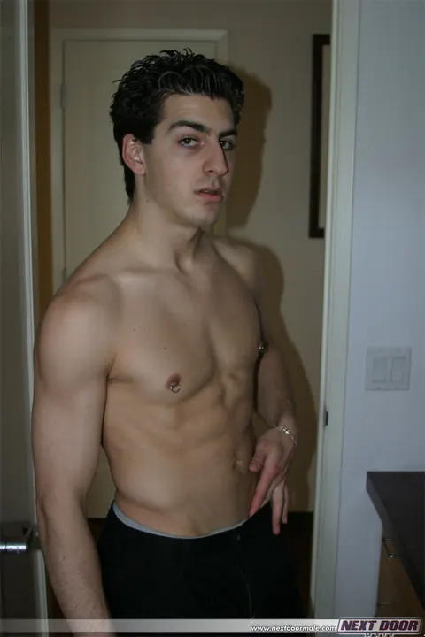 Brunette Guy Strokes His Cock Outdoors – photo 8 of 21