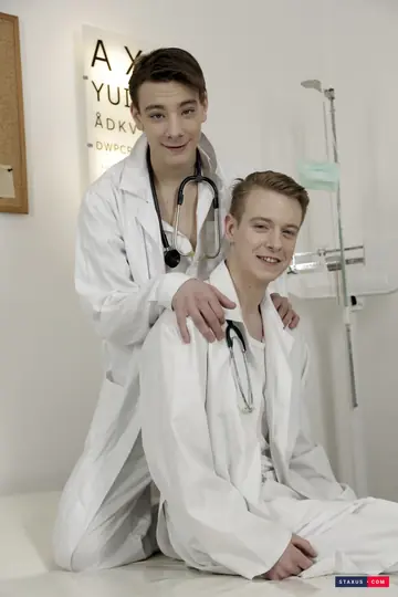 Doctor and Partner Kiss and Fuck with a Dildo