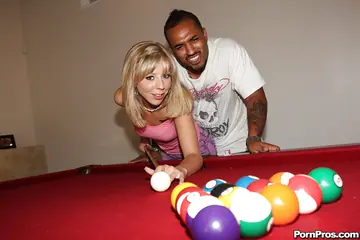 Blonde PAWG in Lingerie Sucks BBC in an Interracial Threesome
