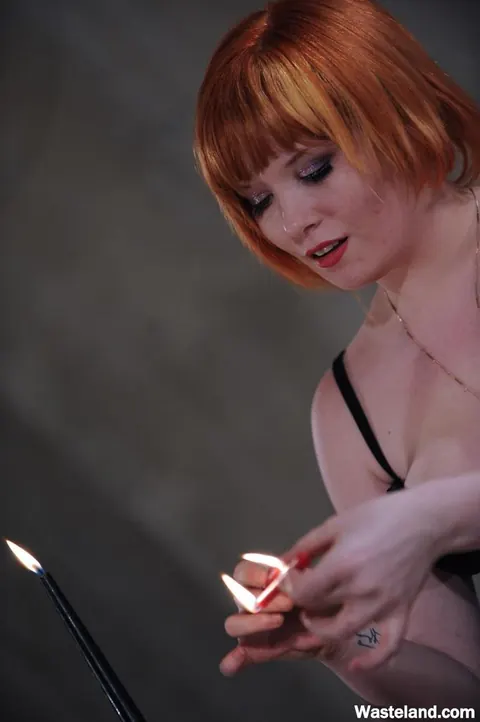 Mistress Irony: Redhead MILF Drips Hot Wax on Bound Hairy Blonde – photo 7 of 16