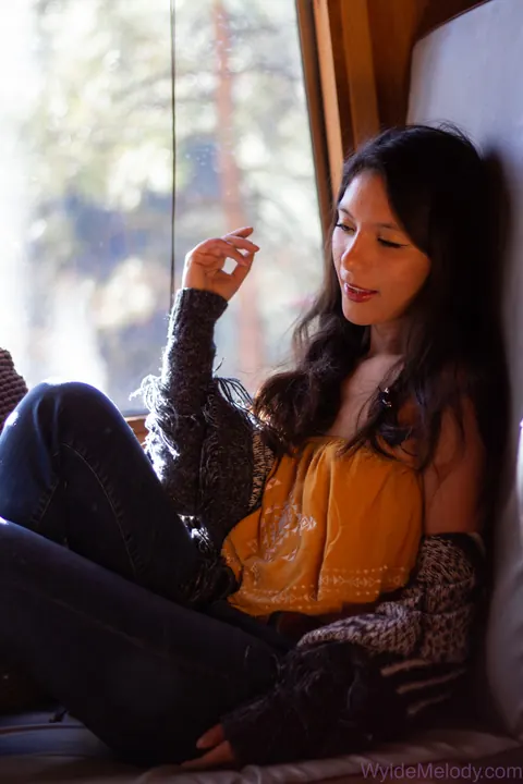 Brunette Undresses Fully and Poses for the Lens – photo 6 of 15