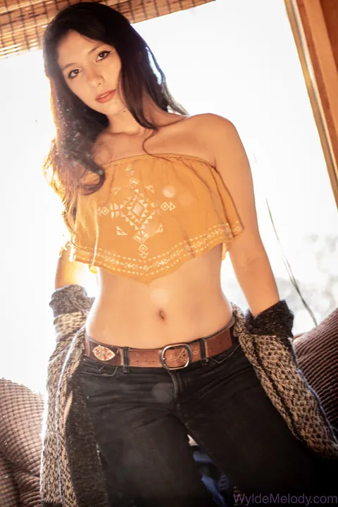 Brunette Undresses Fully and Poses for the Lens – photo 11 of 15