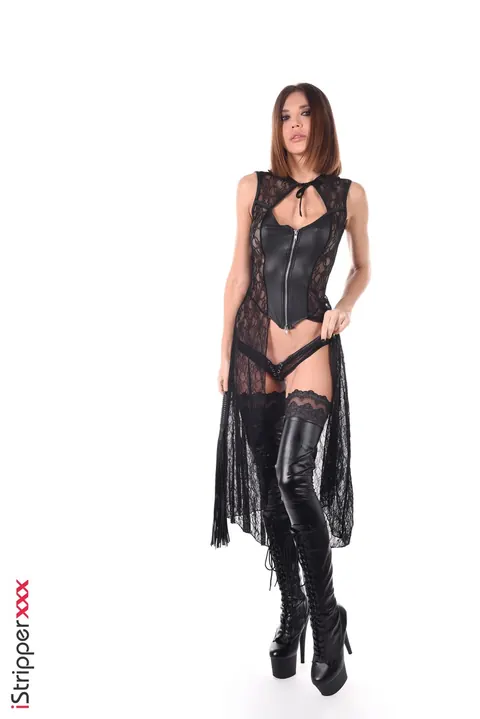 Woman in Leather Boots Masturbates with a Butt Plug and Dildo – photo 1 of 15
