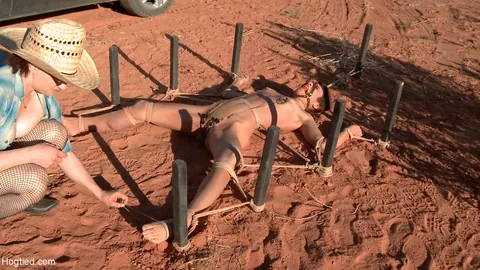 Amber Rayne: Petite Brunette MILF in a Skirt Takes a BDSM Threesome in the Desert – photo 14 of 20