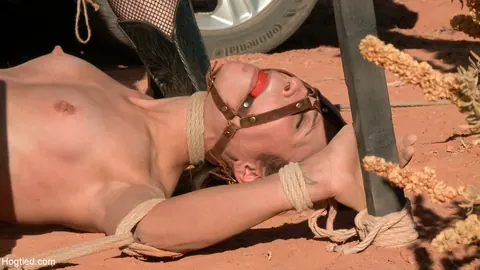 Amber Rayne: Petite Brunette MILF in a Skirt Takes a BDSM Threesome in the Desert – photo 20 of 20