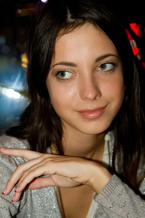 Tall Brunette Pulls Panties Aside to Show Her Trimmed Pussy – photo 21 of 21