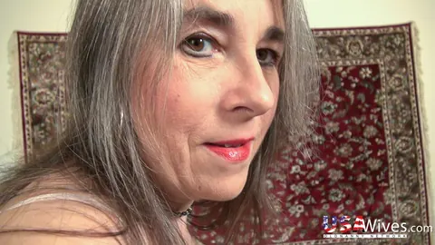 Mature Woman Squeezes Her Big Tits and Uses a Dildo in Panties – photo 5 of 21