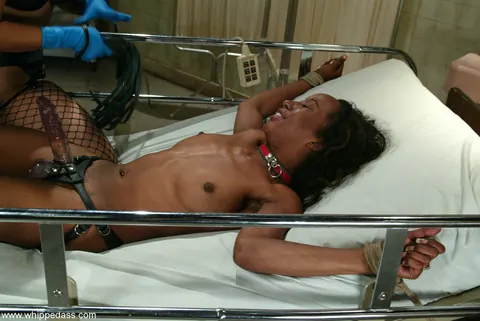 DragonLily & Stacey Cash: Petite Ebony MILF Dominates Bound Asian Woman – photo 4 of 20