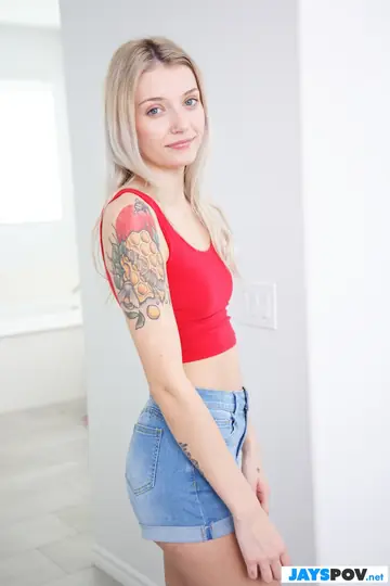 Lindsey Lane – Blonde PAWG in Panties and Shorts Spreads Her Pussy