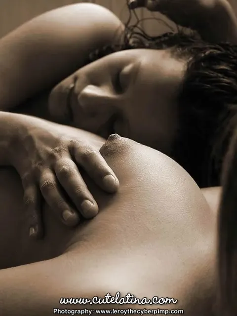 Pregnant Latina Lesbians Caress Nipples and Belly Bumps – photo 9 of 15