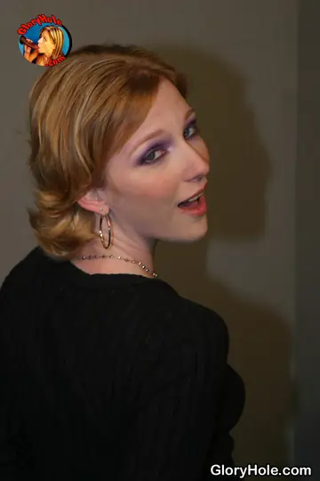 Petite Redhead MILF Masturbates and Sucks BBC at Gloryhole