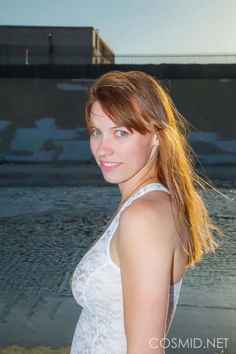 Jessica Fisher: Redhead with Big Natural Tits Strips Nude Outdoors – photo 4 of 16
