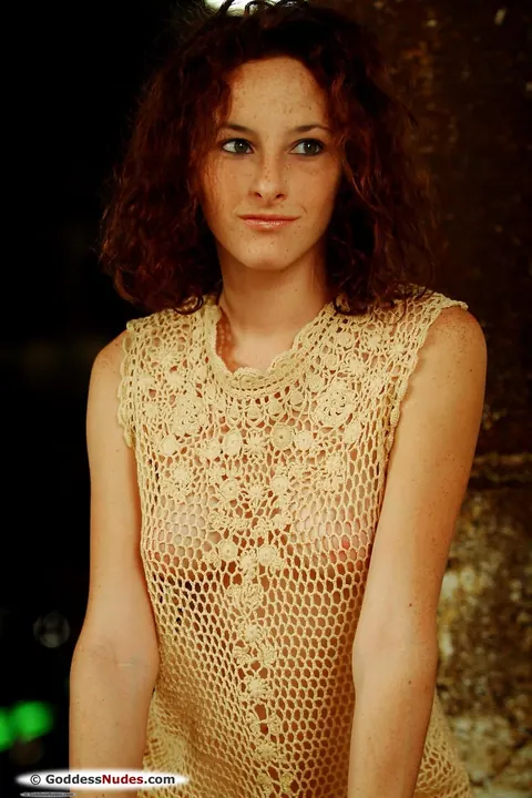 Taneka: Curly Ebony Redhead Strips Out of Her Skirt and Spreads Her Legs – photo 15 of 21