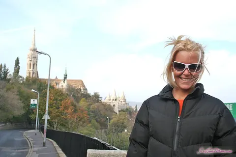 Sophie Moone: European Blonde MILF Poses Outdoors in Boots and Glasses – photo 12 of 16