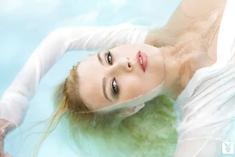 Chantal H: Tall Blonde with Big Natural Tits Poses Nude by the Pool – photo 13 of 15