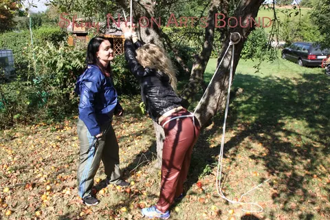 PAWG Lesbians in Bondage Finger and Lick Outdoors – photo 9 of 16
