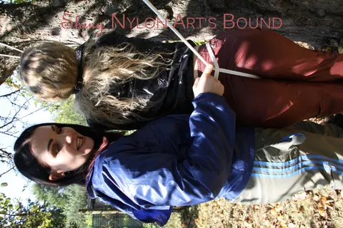 PAWG Lesbians in Bondage Finger and Lick Outdoors – photo 15 of 16