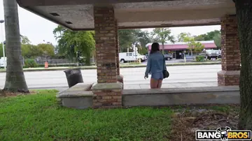Skinny Latina Brunette Sucks and Fucks in a Van
