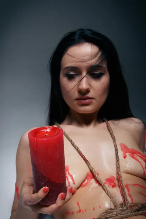 Eva Kahil: Brunette Lesbians Lick Pussy and Finger While Oiled and Bound – photo 21 of 21