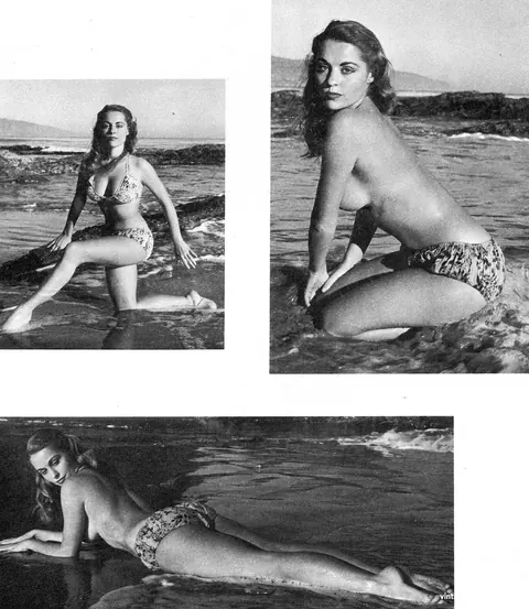 Brunette Vintage Model Undresses and Shows Her Body – photo 7 of 12
