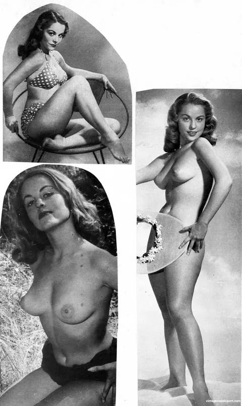 Brunette Vintage Model Undresses and Shows Her Body – photo 8 of 12