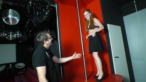 European Redhead Pole Dancer Sucks Cock and Gets Fucked Outdoors – photo 5 of 17