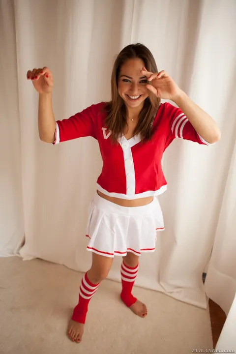 Sara Luvv: Brunette Latina in Panties and Socks Spreads and Shows Her Feet – photo 2 of 20