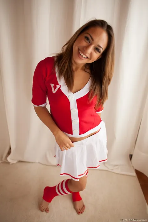 Sara Luvv: Brunette Latina in Panties and Socks Spreads and Shows Her Feet – photo 3 of 20