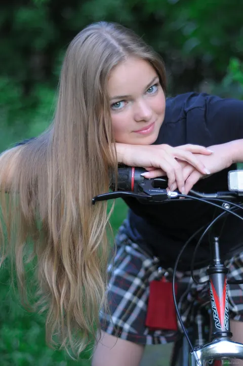 Bridgit A: Redhead Rides a Bicycle Pantyless and Spreads Outdoors – photo 6 of 20