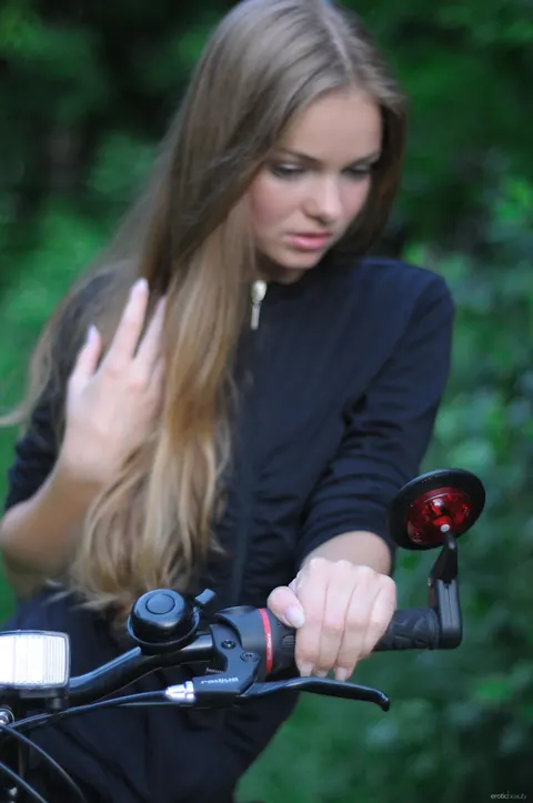 Bridgit A: Redhead Rides a Bicycle Pantyless and Spreads Outdoors – photo 7 of 20