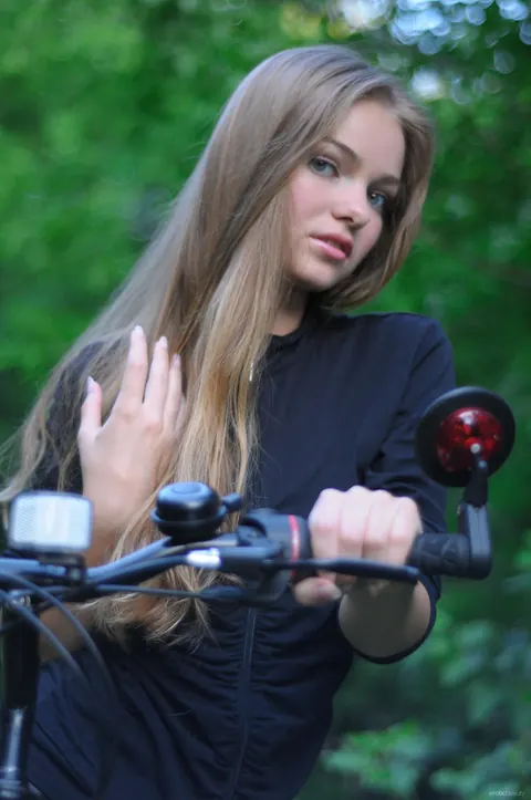 Bridgit A: Redhead Rides a Bicycle Pantyless and Spreads Outdoors – photo 8 of 20