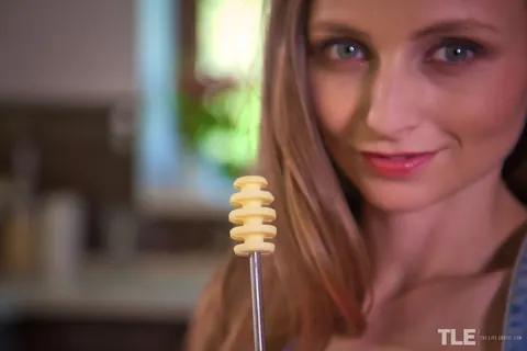 Lady Bug: Blonde Czech Woman Masturbates with Kitchen Tool and Dildo – photo 3 of 16