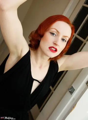 Anita De Bauch – Pale British Redhead in Pantyhose Spreads Her Feet in Stocks