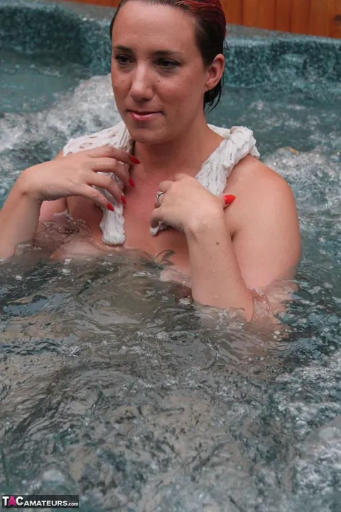 Sarah Banks: Mature Ebony BBW with Big Tits Strips Out of Her Bikini Outdoors – photo 20 of 20