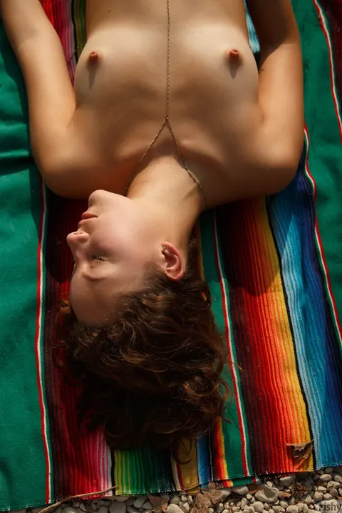 Penelope Jones: Brunette Strips Out of Her Bikini and Spreads on the Beach – photo 4 of 11