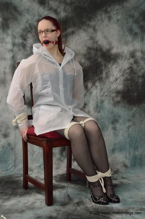 Redhead in a Latex Skirt and Stockings Gets Tied Up – photo 15 of 16