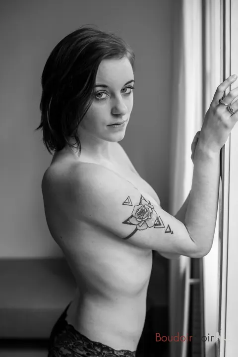 Slim Brunette in Glasses and Panties Shows Off at the Window – photo 9 of 15