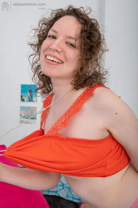Curly Australian Brunette Displays Her Hairy Pussy – photo 2 of 21