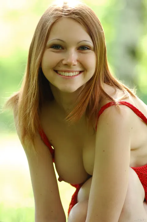 European Redhead Strips Out of Her Skirt in the Forest – photo 14 of 21