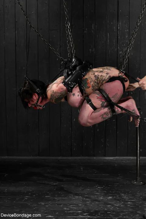 Kathryn Dupri: Tall Brunette with Big Tits Uses a Dildo in Bondage – photo 6 of 21